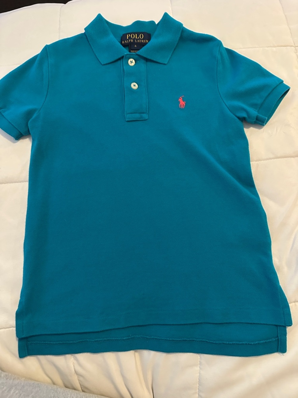 Polo by Ralph Lauren Teal Short Sleeve Polo with Red Pony